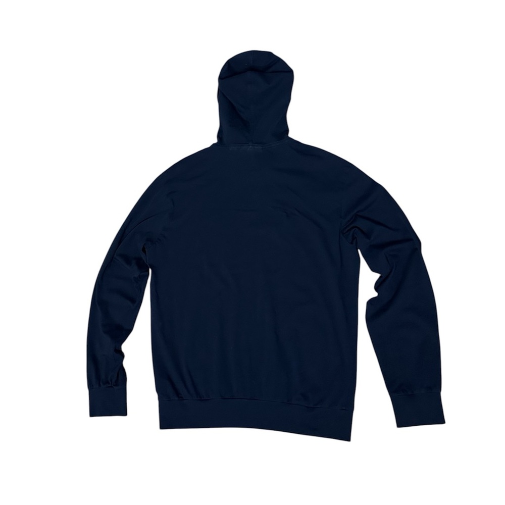Lacoste Navy Hooded Long Sleeve Tee Shirt Mens Large Croc Logo Cotton - Picture 3 of 8